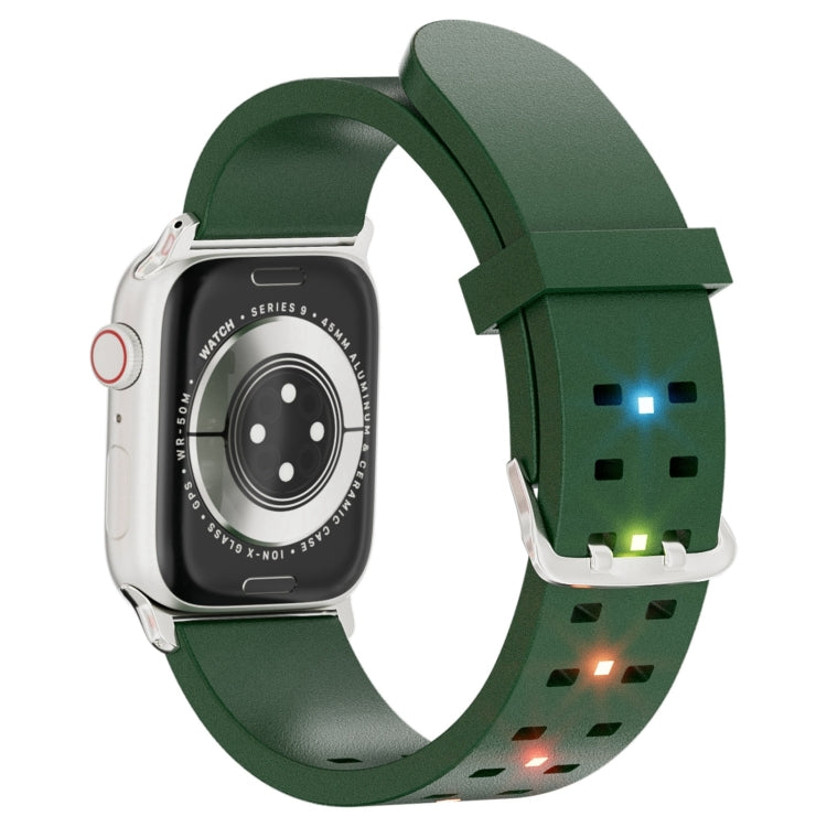 For Apple Watch SE 2023 40mm Luminous Colorful Light Silicone Watch Band(Green) - Watch Bands by PMC Jewellery | Online Shopping South Africa | PMC Jewellery