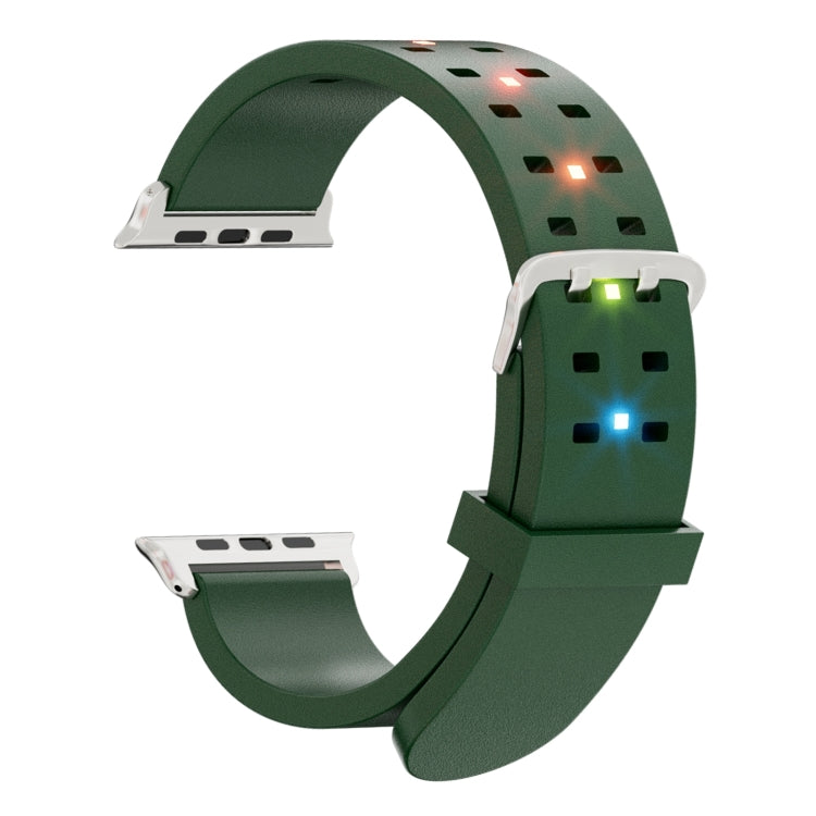 For Apple Watch SE 2023 40mm Luminous Colorful Light Silicone Watch Band(Green) - Watch Bands by PMC Jewellery | Online Shopping South Africa | PMC Jewellery