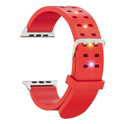 For Apple Watch Series 9 45mm Luminous Colorful Light Silicone Watch Band(Red) - Watch Bands by PMC Jewellery | Online Shopping South Africa | PMC Jewellery