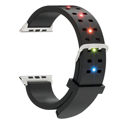 For Apple Watch SE 2022 40mm Luminous Colorful Light Silicone Watch Band(Black) - Watch Bands by PMC Jewellery | Online Shopping South Africa | PMC Jewellery