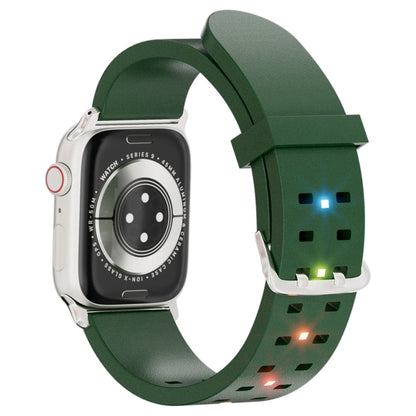 For Apple Watch SE 2022 44mm Luminous Colorful Light Silicone Watch Band(Green) - Watch Bands by PMC Jewellery | Online Shopping South Africa | PMC Jewellery