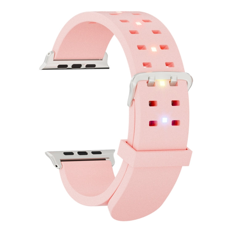 For Apple Watch SE 44mm Luminous Colorful Light Silicone Watch Band(Pink) - Watch Bands by PMC Jewellery | Online Shopping South Africa | PMC Jewellery