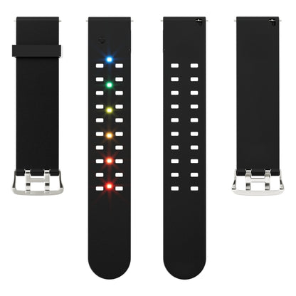 For Apple Watch SE 44mm Luminous Colorful Light Silicone Watch Band(Black) - Watch Bands by PMC Jewellery | Online Shopping South Africa | PMC Jewellery