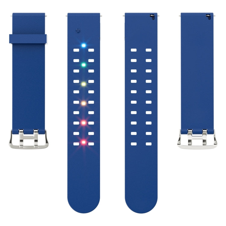 For Apple Watch 38mm Luminous Colorful Light Silicone Watch Band(Blue) - Watch Bands by PMC TechLife | Online Shopping South Africa | PMC TechLife