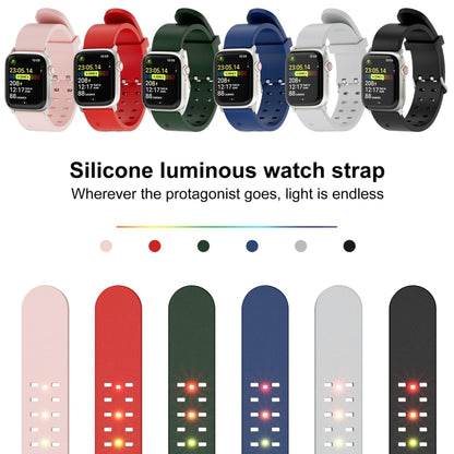 For Apple Watch SE 44mm Luminous Colorful Light Silicone Watch Band(Red) - Watch Bands by PMC Jewellery | Online Shopping South Africa | PMC Jewellery