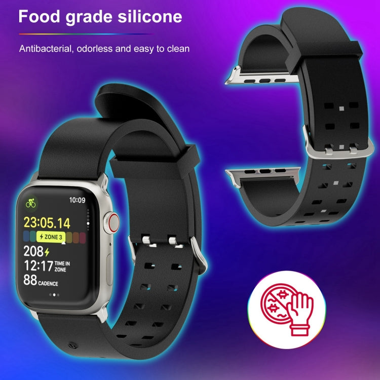 For Apple Watch Series 2 38mm Luminous Colorful Light Silicone Watch Band(Black) - Watch Bands by PMC Jewellery | Online Shopping South Africa | PMC Jewellery