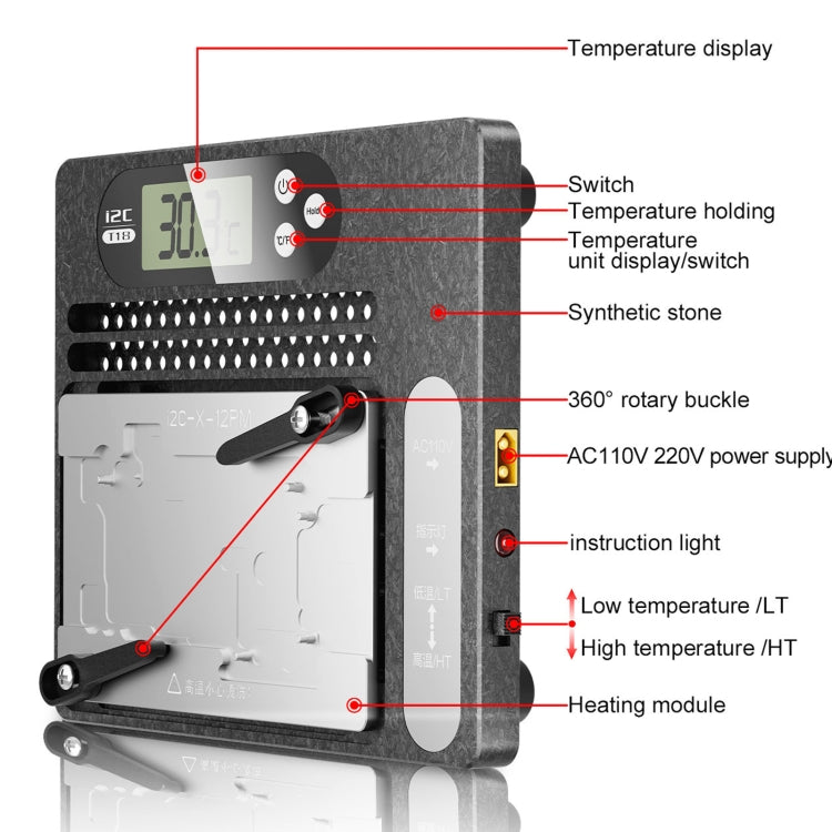 i2C T18 LCD Display PCB Motherboard Layered Desoldering Station For iPhone X-15 Pro Max, US Plug - free shipping - PMC TechLife - Order now!