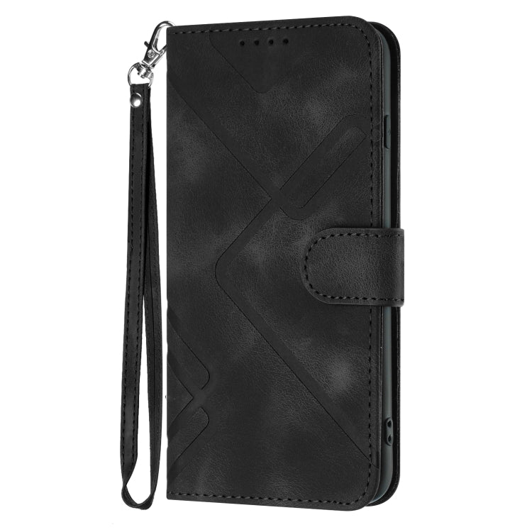 For Tecno Spark Go 2024 Line Pattern Skin Feel Leather Phone Case(Black) - Tecno Cases by PMC Jewellery | Online Shopping South Africa | PMC Jewellery | Buy Now Pay Later Mobicred