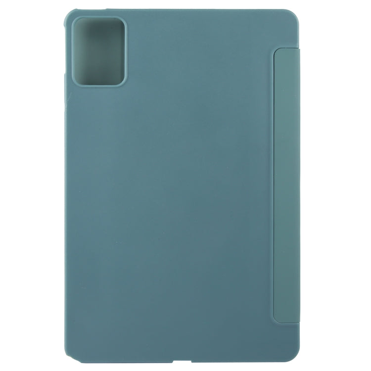 For Lenovo Tab M11/ Xiaoxin Pad 11 2024 Tri-fold Silicone Leather Tablet Case(Dark Green) - Lenovo by PMC Jewellery | Online Shopping South Africa | PMC Jewellery | Buy Now Pay Later Mobicred