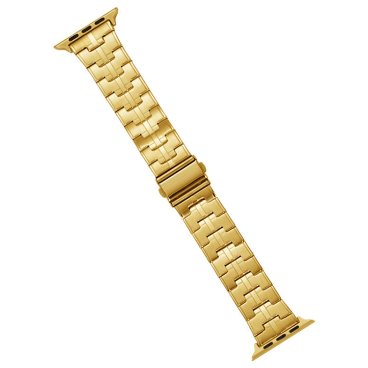 For Apple Watch Series 9 45mm Stainless Steel Watch Band(Gold) - Watch Bands by PMC Jewellery | Online Shopping South Africa | PMC Jewellery