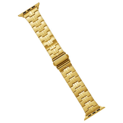 For Apple Watch Series 9 45mm Stainless Steel Watch Band(Gold) - Watch Bands by PMC Jewellery | Online Shopping South Africa | PMC Jewellery