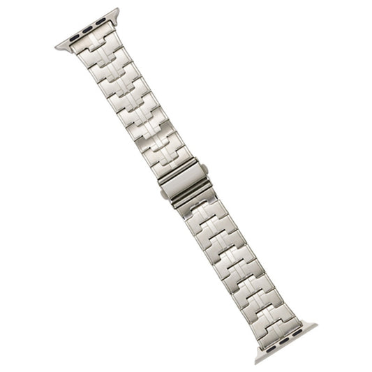 For Apple Watch SE 2022 40mm Stainless Steel Watch Band(Starlight) - Watch Bands by PMC Jewellery | Online Shopping South Africa | PMC Jewellery