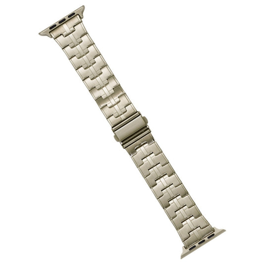 For Apple Watch Series 7 41mm Stainless Steel Watch Band(Titanium) - Watch Bands by PMC Jewellery | Online Shopping South Africa | PMC Jewellery