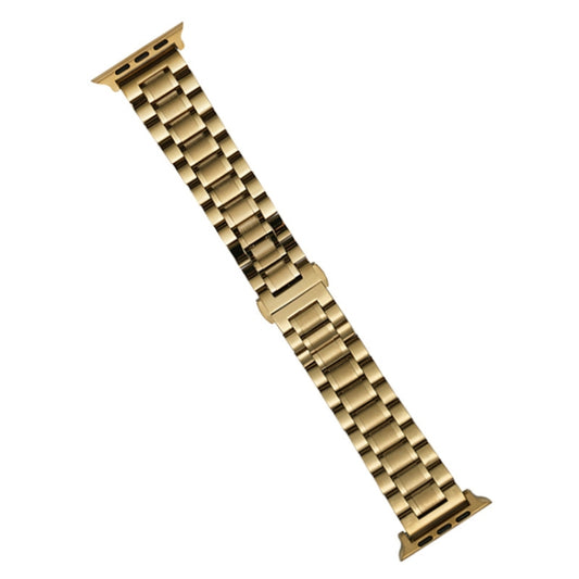 For Apple Watch Series 9 41mm Five-Beads Stainless Steel Watch Band(Gold) - Watch Bands by PMC Jewellery | Online Shopping South Africa | PMC Jewellery