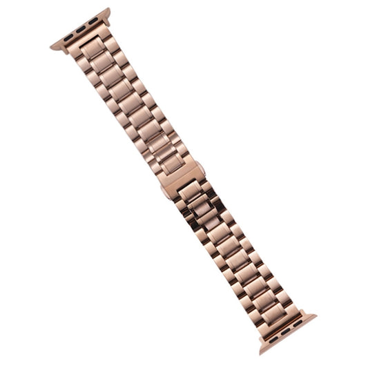 For Apple Watch Ultra 49mm Five-Beads Stainless Steel Watch Band(Rose Gold) - Watch Bands by PMC Jewellery | Online Shopping South Africa | PMC Jewellery