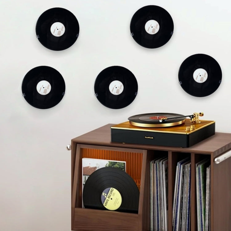 6pcs Wall Mounted Acrylic No-Punch Record Display Stand - Shelf & Hooks by PMC TechLife | Online Shopping South Africa | PMC TechLife