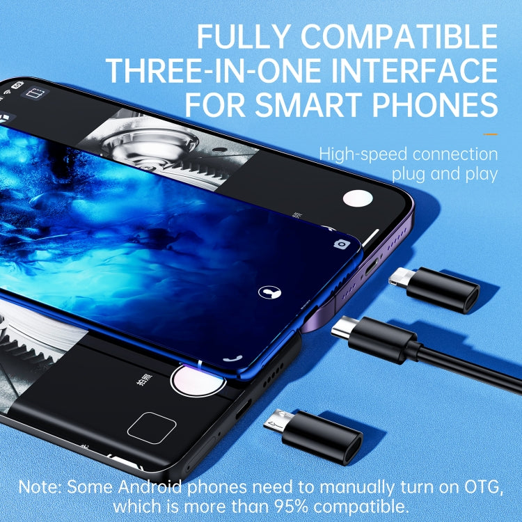 AN112 8mm Double Lenses HD Industry Endoscope Type-C + Micro USB + 8 Pin Connection, Length:10m Soft Tube -  by PMC TechLife | Online Shopping South Africa | PMC TechLife | Buy Now Pay Later Mobicred