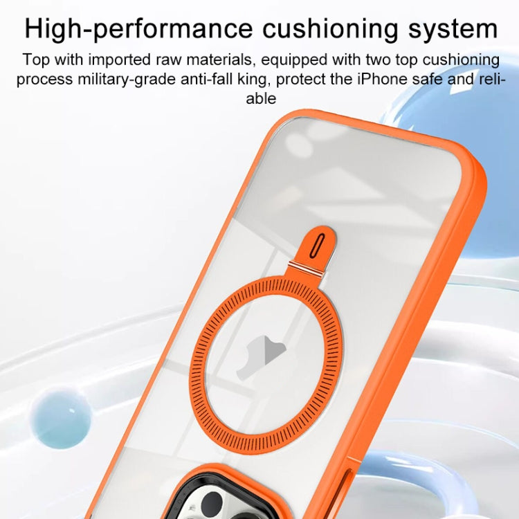 For iPhone 13 Pro Max Shield Armor MagSafe Holder Phone Case(Orange) - iPhone 13 Pro Max Cases by PMC Jewellery | Online Shopping South Africa | PMC Jewellery