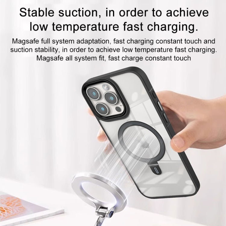 For iPhone 14 Pro Max Shield Armor MagSafe Holder Phone Case(Black) - iPhone 14 Pro Max Cases by PMC TechLife | Online Shopping South Africa | PMC TechLife