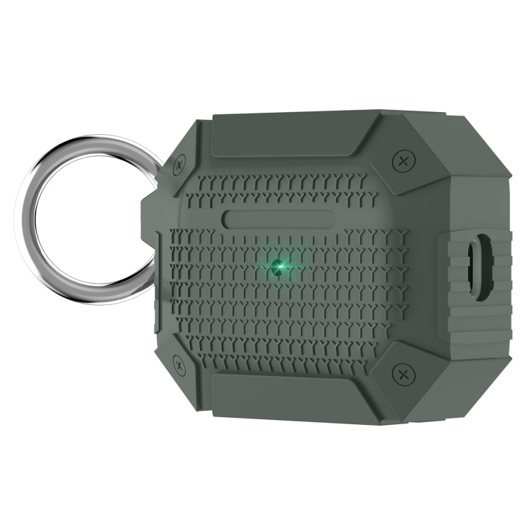 For AirPods Pro 2 Wireless Earphones Shockproof Armor Silicone Protective Case(Dark Green) - For AirPods Pro 2 by PMC Jewellery | Online Shopping South Africa | PMC Jewellery | Buy Now Pay Later Mobicred