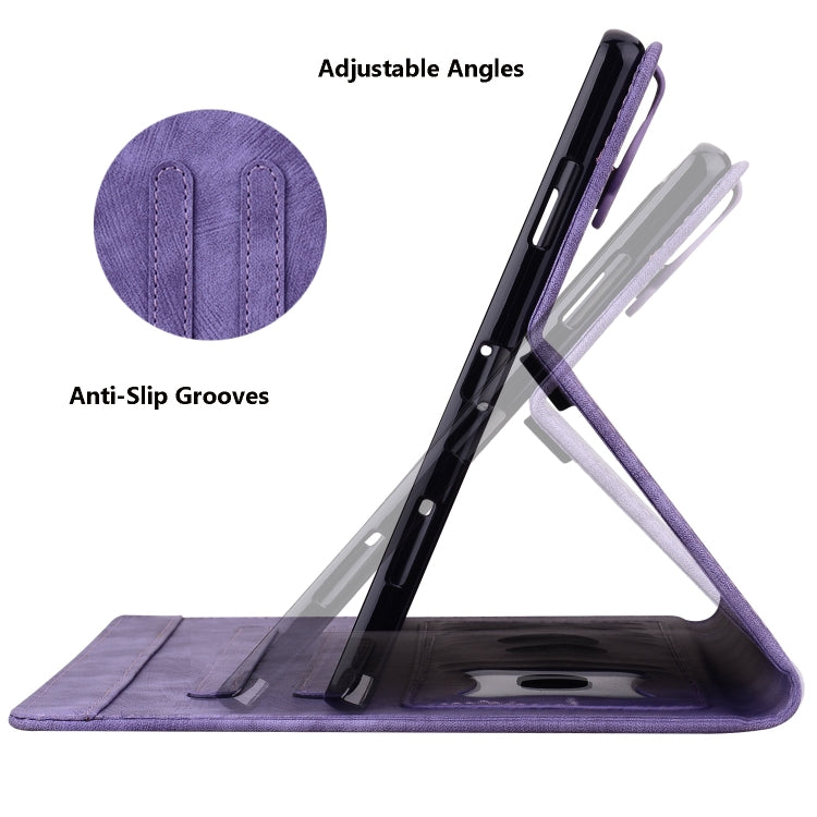 For Honor Pad 9 Cartoon Sakura Cat Embossed Leather Tablet Case(Purple) - Honor by PMC TechLife | Online Shopping South Africa | PMC TechLife | Buy Now Pay Later Mobicred