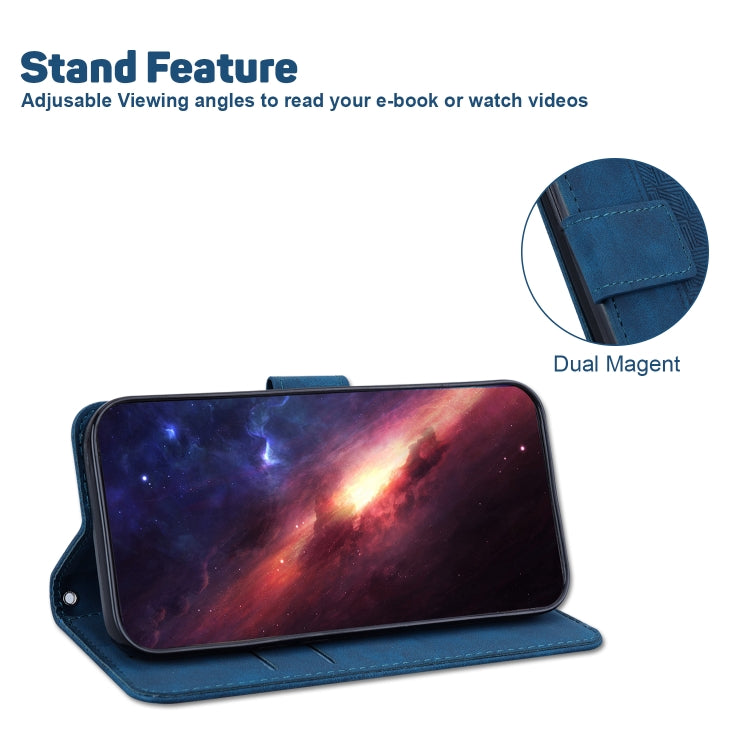 For Google Pixel 9 Geometric Embossed Leather Phone Case(Blue) - Google Cases by PMC TechLife | Online Shopping South Africa | PMC TechLife | Buy Now Pay Later Mobicred