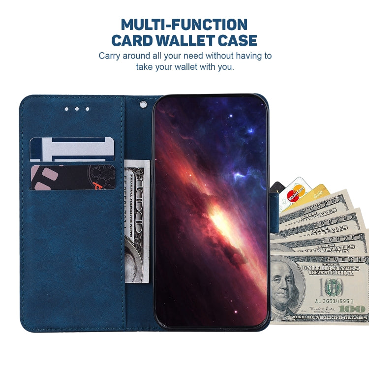 For Google Pixel 9 Geometric Embossed Leather Phone Case(Blue) - Google Cases by PMC TechLife | Online Shopping South Africa | PMC TechLife | Buy Now Pay Later Mobicred