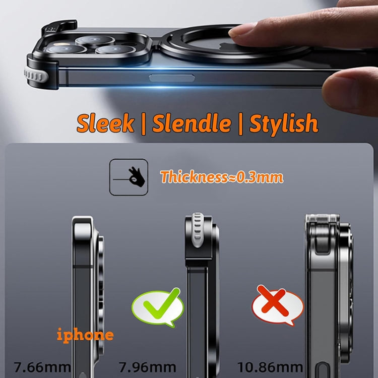For iPhone 15 Pro MagSafe Magnetic Frameless Holder Phone Case(Black) - iPhone 15 Pro Cases by PMC TechLife | Online Shopping South Africa | PMC TechLife