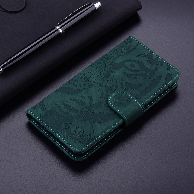 For Google Pixel 9 Tiger Embossing Pattern Flip Leather Phone Case(Green) - Google Cases by PMC TechLife | Online Shopping South Africa | PMC TechLife | Buy Now Pay Later Mobicred