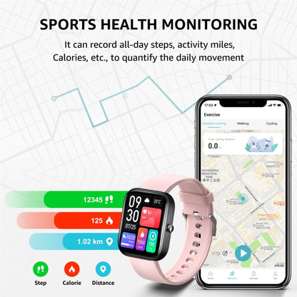 GTS5 2.0 inch Fitness Health Smart Watch, BT Call / Heart Rate / Blood Pressure / MET / Blood Glucose(Pink) - Smart Wristbands by PMC Jewellery | Online Shopping South Africa | PMC Jewellery