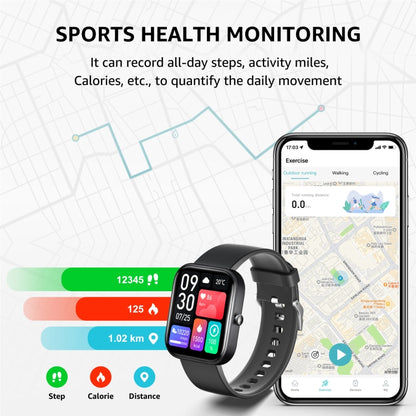 GTS5 2.0 inch Fitness Health Smart Watch, BT Call / Heart Rate / Blood Pressure / MET / Blood Glucose(Black) - Smart Wristbands by PMC Jewellery | Online Shopping South Africa | PMC Jewellery