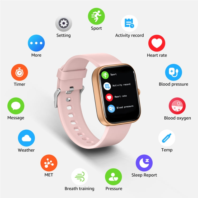 GTS5 2.0 inch Fitness Health Smart Watch, BT Call / Heart Rate / Blood Pressure / MET / Blood Glucose(Rose Gold) - Smart Wristbands by PMC Jewellery | Online Shopping South Africa | PMC Jewellery