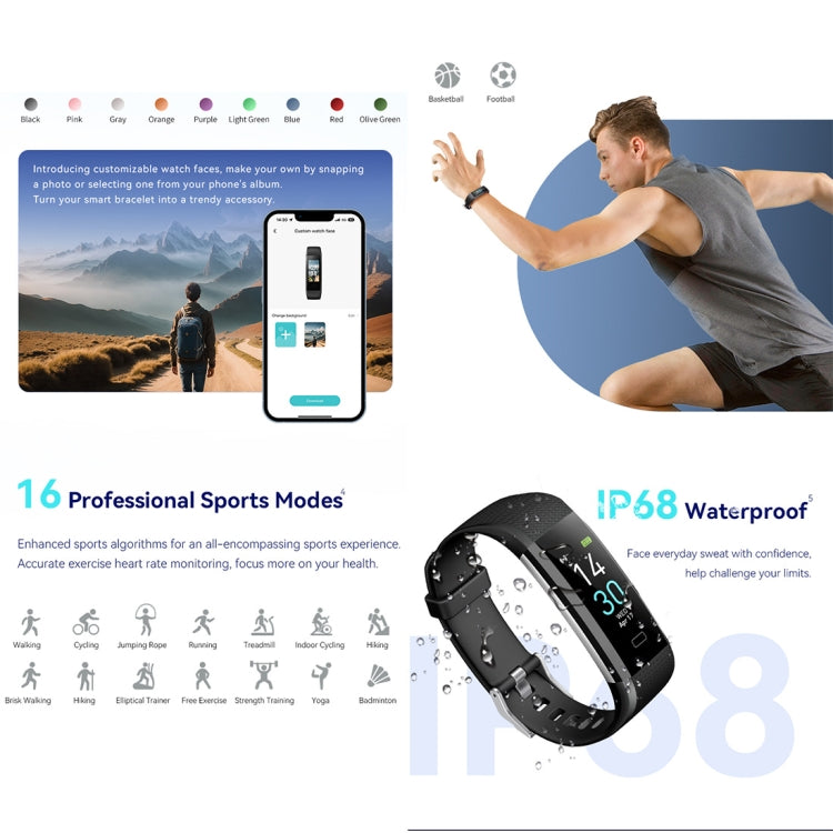 S5-4 Smart Bracelet IP68 Waterproof Heart Rate Sport Fitness Tracker Smart Watch(Green) - Smart Wristbands by PMC Jewellery | Online Shopping South Africa | PMC Jewellery