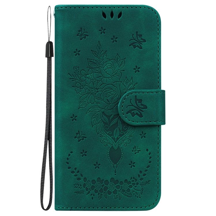 For Google Pixel 9 Butterfly Rose Embossed Leather Phone Case(Green) - Google Cases by PMC TechLife | Online Shopping South Africa | PMC TechLife | Buy Now Pay Later Mobicred