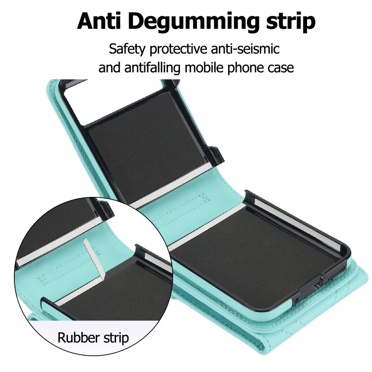 For Motorola Razr 40 V-shaped RFID Card Slot Phone Case with Ring Holder(Green) - Motorola Cases by PMC TechLife | Online Shopping South Africa | PMC TechLife | Buy Now Pay Later Mobicred