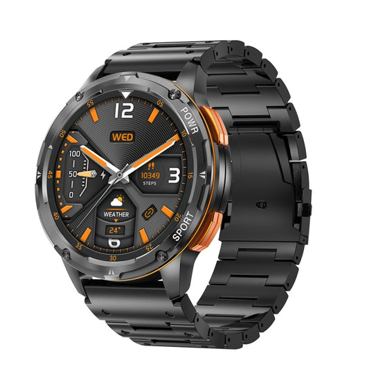 LEMFO AK59 1.43 inch AMLOED Round Screen Steel Strap Smart Watch(Black) - Smart Watches by LEMFO | Online Shopping South Africa | PMC Jewellery | Buy Now Pay Later Mobicred