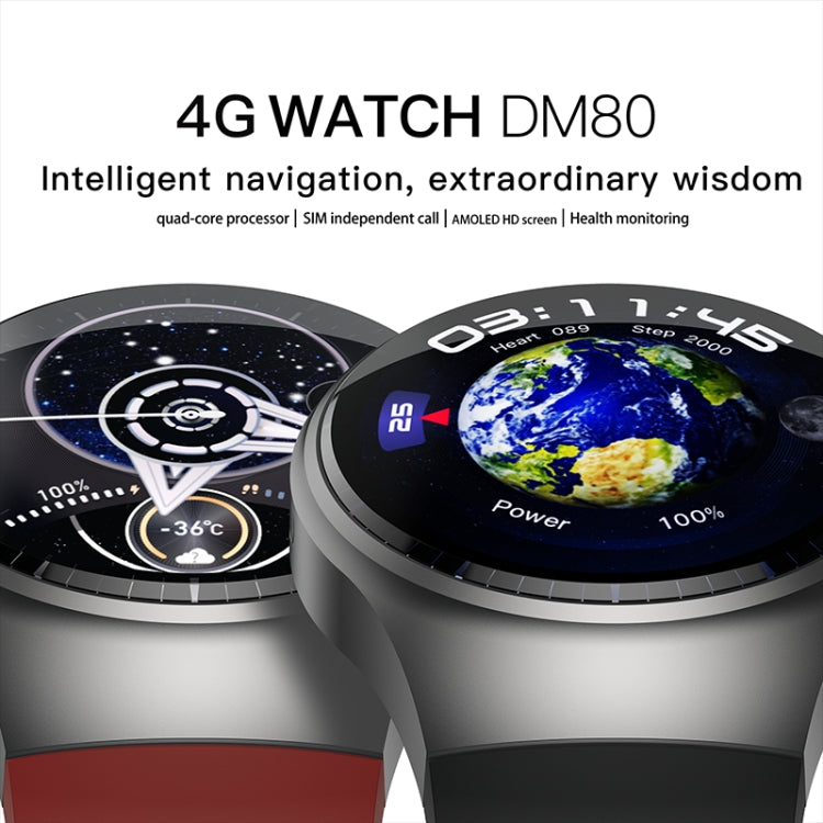 LEMFO DM80 1.43 inch AMOLED Round Screen Smart Watch Android 8.1, Specification:2GB+16GB(Black) - Android Watch by LEMFO | Online Shopping South Africa | PMC TechLife | Buy Now Pay Later Mobicred