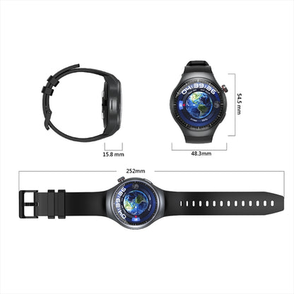 LEMFO DM80 1.43 inch AMOLED Round Screen Smart Watch Android 8.1, Specification:2GB+16GB(Black) - Android Watch by LEMFO | Online Shopping South Africa | PMC Jewellery | Buy Now Pay Later Mobicred