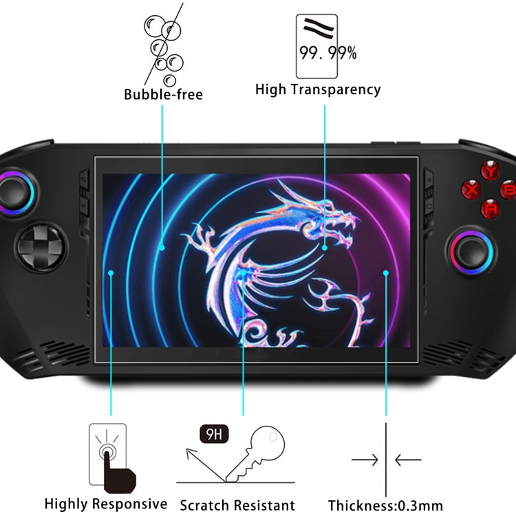For MSI Claw 7 inch Game Console 2pcs 9H 0.3mm Explosion-proof Tempered Glass Film - Tempered Glass by PMC TechLife | Online Shopping South Africa | PMC TechLife | Buy Now Pay Later Mobicred