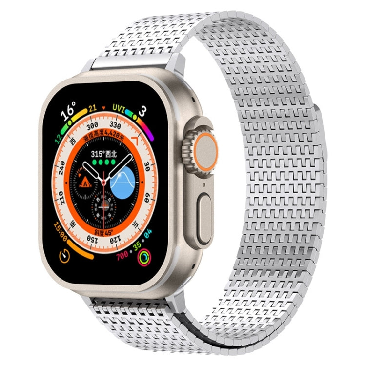 For Apple Watch SE 2023 44mm Milanese Loop Magnetic Clasp Stainless Steel Watch Band(Silver) - Watch Bands by PMC Jewellery | Online Shopping South Africa | PMC Jewellery