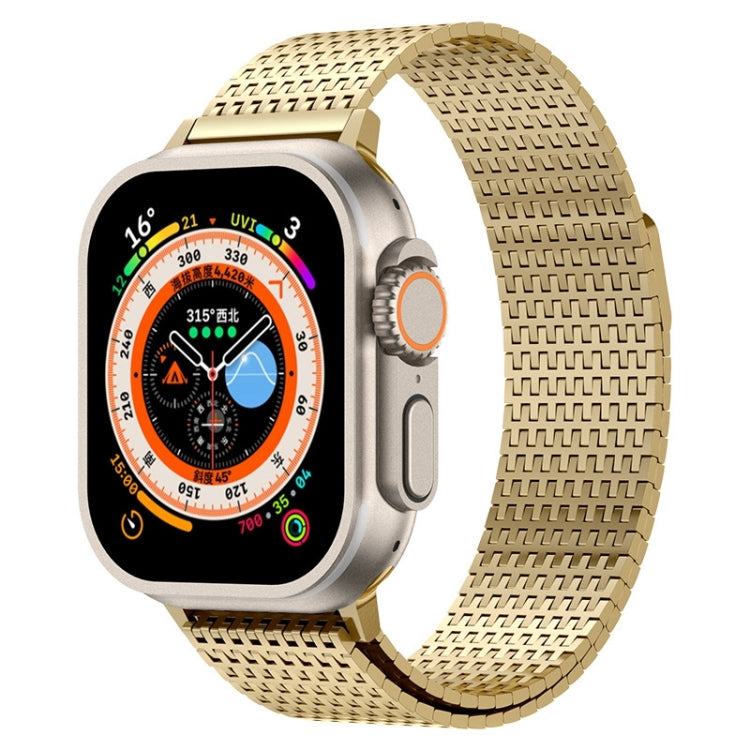 For Apple Watch SE 2023 44mm Milanese Loop Magnetic Clasp Stainless Steel Watch Band(Gold) - Watch Bands by PMC Jewellery | Online Shopping South Africa | PMC Jewellery