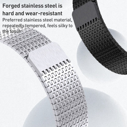 For Apple Watch Series 9 45mm Milanese Loop Magnetic Clasp Stainless Steel Watch Band(Black) - Watch Bands by PMC Jewellery | Online Shopping South Africa | PMC Jewellery