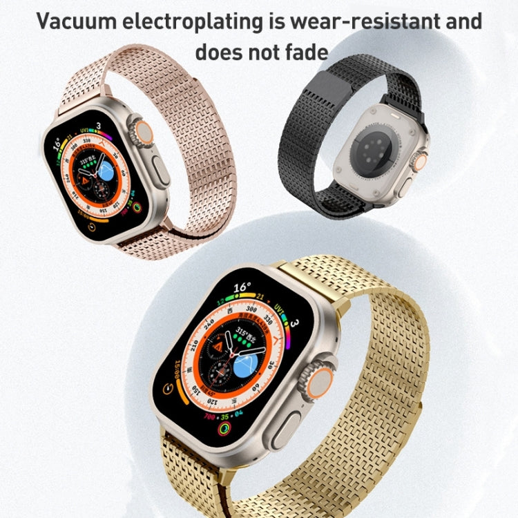 For Apple Watch Series 8 41mm Milanese Loop Magnetic Clasp Stainless Steel Watch Band(Gold) - Watch Bands by PMC Jewellery | Online Shopping South Africa | PMC Jewellery