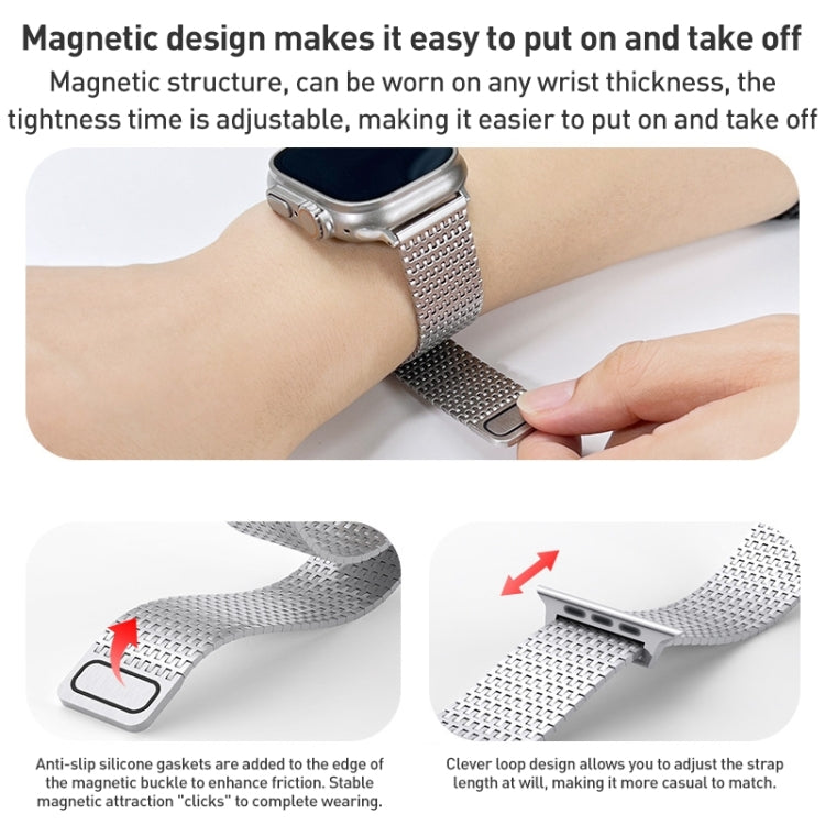 For Apple Watch Series 8 41mm Milanese Loop Magnetic Clasp Stainless Steel Watch Band(Silver) - Watch Bands by PMC Jewellery | Online Shopping South Africa | PMC Jewellery