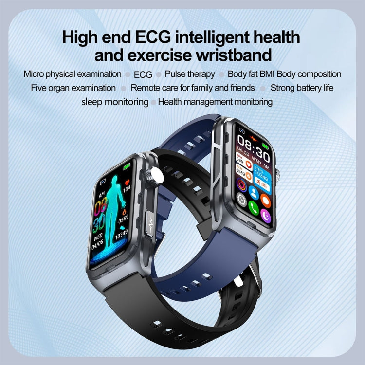 TK79 1.47 inch IP68 Waterproof Smart Watch, Support ECG / Blood Glucose / Blood Oxygen Monitoring / Uric Acid(Black) - Smart Wristbands by PMC Jewellery | Online Shopping South Africa | PMC Jewellery | Buy Now Pay Later Mobicred