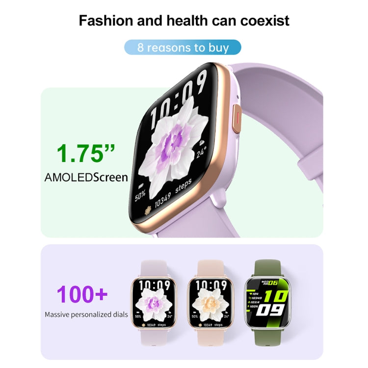 HD12 1.75 inch IP68 Waterproof Smart Watch, Support Blood Oxygen Monitoring(Pink) - Smart Wristbands by PMC Jewellery | Online Shopping South Africa | PMC Jewellery