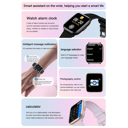 HD12 1.75 inch IP68 Waterproof Smart Watch, Support Blood Oxygen Monitoring(Pink) - Smart Wristbands by PMC Jewellery | Online Shopping South Africa | PMC Jewellery