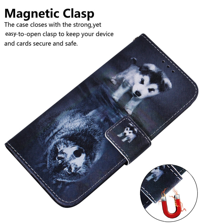 For Google Pixel 9 Coloured Drawing Flip Leather Phone Case(Wolf and Dog) - Google Cases by PMC TechLife | Online Shopping South Africa | PMC TechLife | Buy Now Pay Later Mobicred
