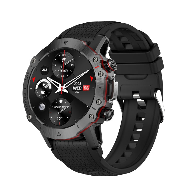 LEMFO ELF3 1.39 inch TFT Round Screen Outdoor Silicone Strap Smart Watch Supports Blood Oxygen Monitoring(Black) - Smart Watches by LEMFO | Online Shopping South Africa | PMC Jewellery | Buy Now Pay Later Mobicred