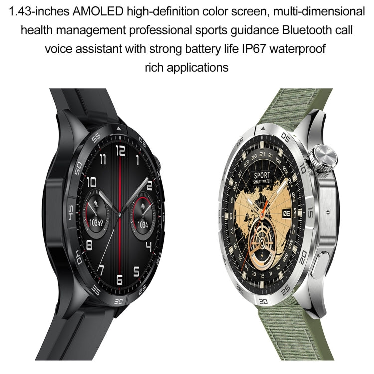 LEMFO HK4 1.43 inch AMOLED Round Screen Smart Watch Supports Bluetooth Calls(Black) - free shipping - PMC TechLife - Order now!